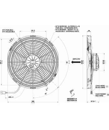 Ventilateur SPAL soufflant 350mm (14") Gros débit à prix réduit toute l'année